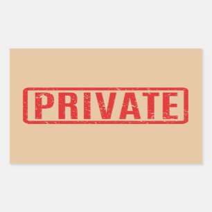 Autocollant privé rectangulaire
