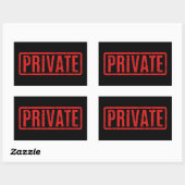 Autocollant privé rectangulaire noir (Feuille)