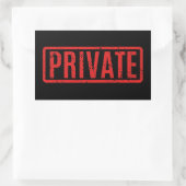 Autocollant privé rectangulaire noir (Sac)