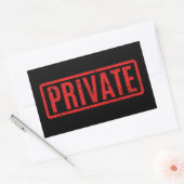 Autocollant privé rectangulaire noir (Enveloppe)