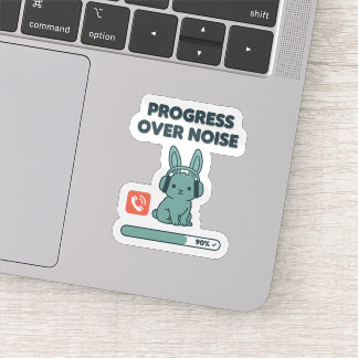 Autocollant Progrès Plutôt que Bruit – Lapin Motiv
