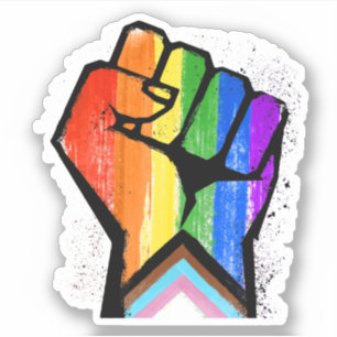 Autocollant Progress Pride Fist