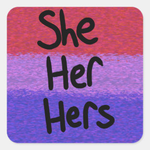 Autocollant pronom féminin bisexuel