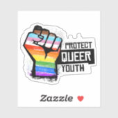 Autocollant Protéger les jeunes queer (Feuille)