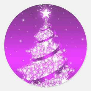 Autocollant Purple Elegant Arbre de Noël