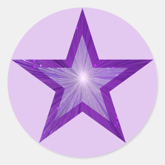 Autocollant Purple Star rond violet clair violet (Devant)