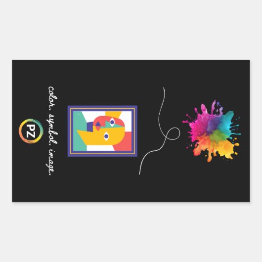 Autocollant PZ Couleur, Symbole, Image (Rectangle) (Devant)