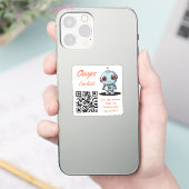 Autocollant QR Code de Retour d'Objet Perdu Robot  (Téléphone)