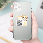 Autocollant QR de retour d'objet perdu Chiot adora (Téléphone)