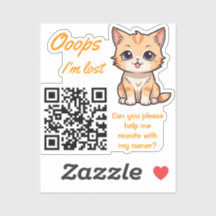 Autocollant QR de retour d'objet perdu entièrement