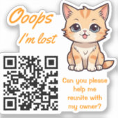 Autocollant QR de retour d'objet perdu entièrement (Recto)