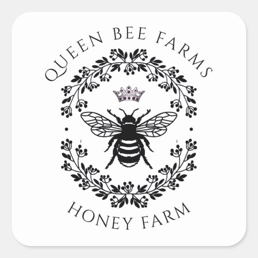 Autocollant Queen Bee Honey Farm Apiary (Devant)