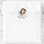 Autocollant Quinceanera Silver Bow & Lace (Sac)