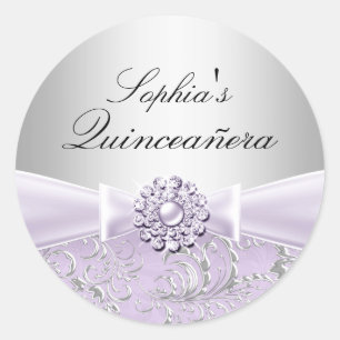 Autocollant Quinceanera Tourbillon Violet et Bijou