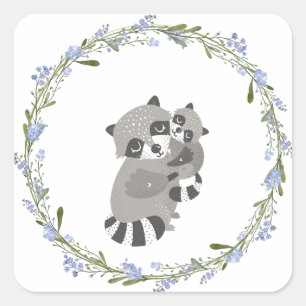 Autocollant Raccoon Love
