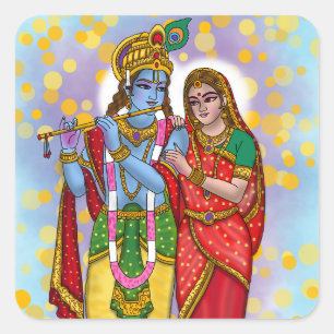 Autocollant Radha Krishna