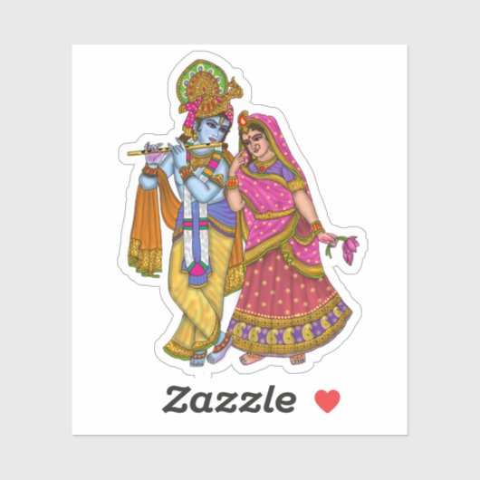 Autocollant Radha Krishna (Feuille)