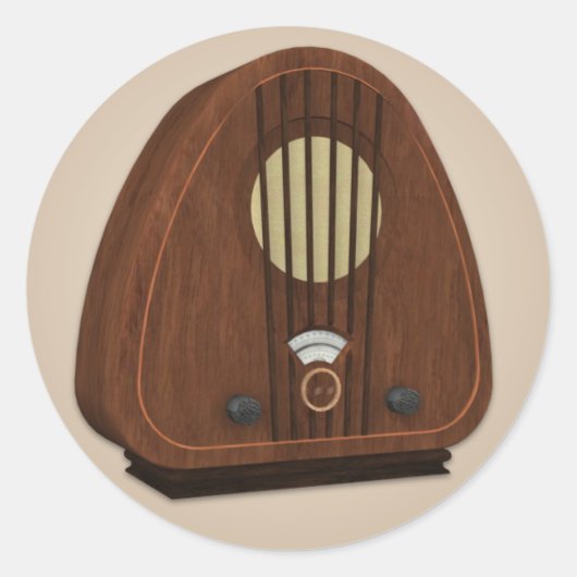 Autocollant radio à l'ancienne mode (Devant)