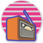Autocollant Radio Rétro | Graphisme Musique Classi (Devant)