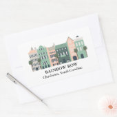 Autocollant Rainbow Row Charleston Caroline du Sud (Enveloppe)
