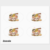 Autocollant Ramen Kawaii (Feuille)