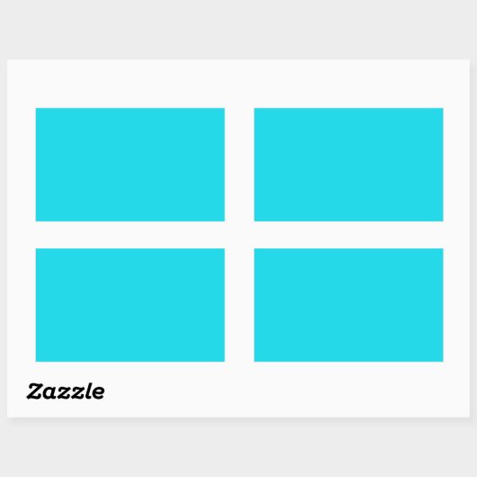 Autocollant rectangle bleu Aqua (Feuille)