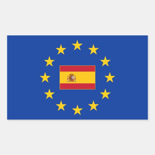 Autocollant rectangle de l'Union européenne Espagn (Devant)