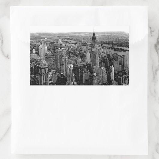 Autocollant rectangle de New York (Sac)