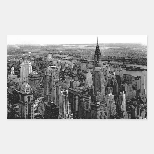 Autocollant rectangle de New York (Devant)