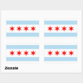 Autocollant rectangle du drapeau de Chicago (Feuille)