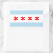 Autocollant rectangle du drapeau de Chicago (Sac)