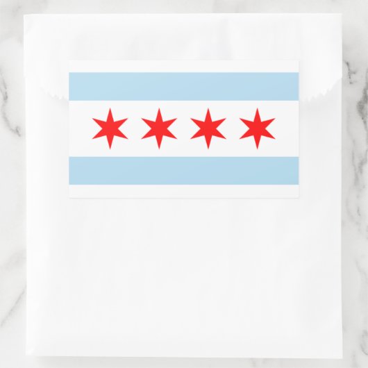 Autocollant rectangle du drapeau de Chicago (Sac)