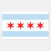 Autocollant rectangle du drapeau de Chicago (Devant)