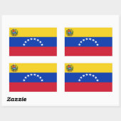 Autocollant Rectangle du drapeau du Venezuela (Feuille)