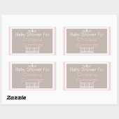 Autocollant Rectangle Élégant Lustre Baby Shower (Feuille)