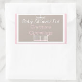Autocollant Rectangle Élégant Lustre Baby Shower (Sac)