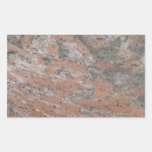 Autocollant rectangle en marbre rose et gris