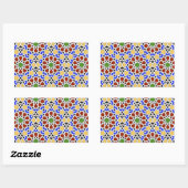 Autocollant rectangle en mosaïque mauresque (Feuille)