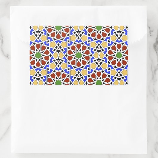 Autocollant rectangle en mosaïque mauresque (Sac)