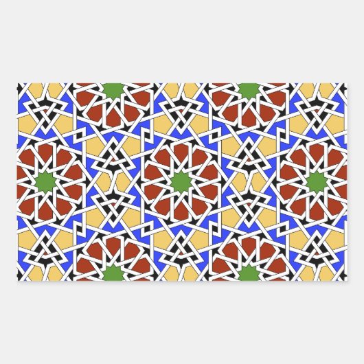Autocollant rectangle en mosaïque mauresque (Devant)