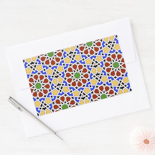 Autocollant rectangle en mosaïque mauresque (Enveloppe)