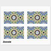 Autocollant rectangle en mosaïque mauresque (Feuille)