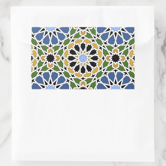 Autocollant rectangle en mosaïque mauresque (Sac)