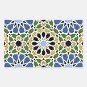 Autocollant rectangle en mosaïque mauresque (Devant)