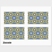 Autocollant rectangle en mosaïque mauresque (Feuille)