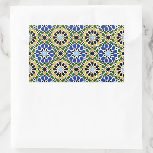 Autocollant rectangle en mosaïque mauresque (Sac)
