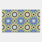 Autocollant rectangle en mosaïque mauresque (Devant)