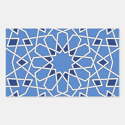 Autocollant rectangle en mosaïque mauresque (Devant)