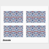 Autocollant rectangle en tuile turque (Feuille)