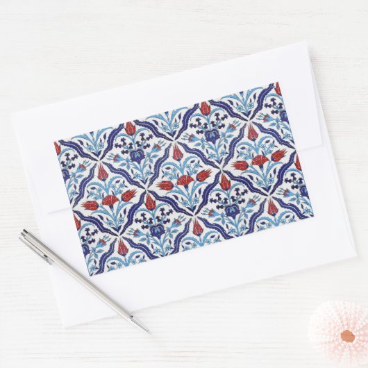 Autocollant rectangle en tuile turque (Enveloppe)